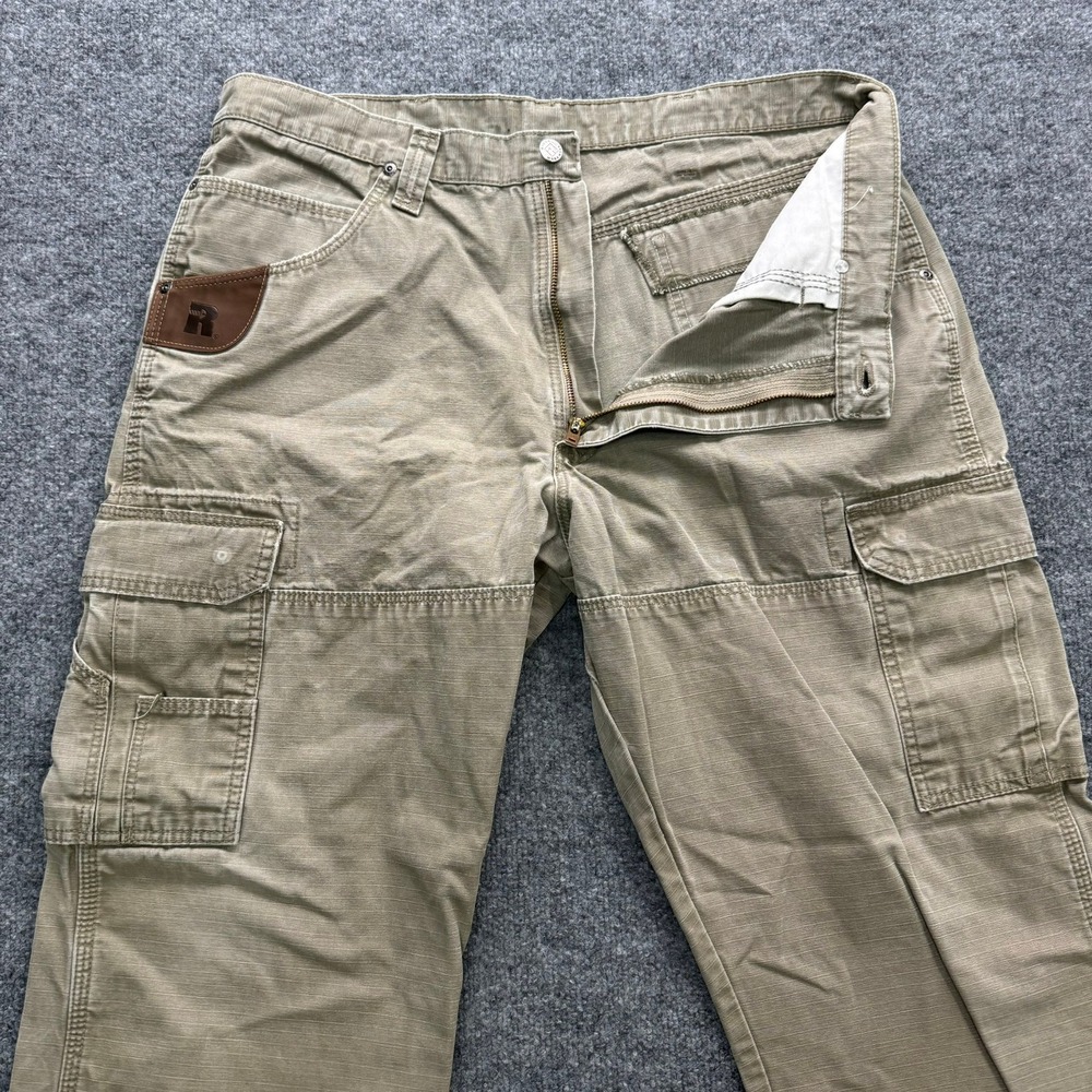 Russell Athletic Cargo Pants Men's Size 36x30 Khaki Tan Utility Pockets Workwear
